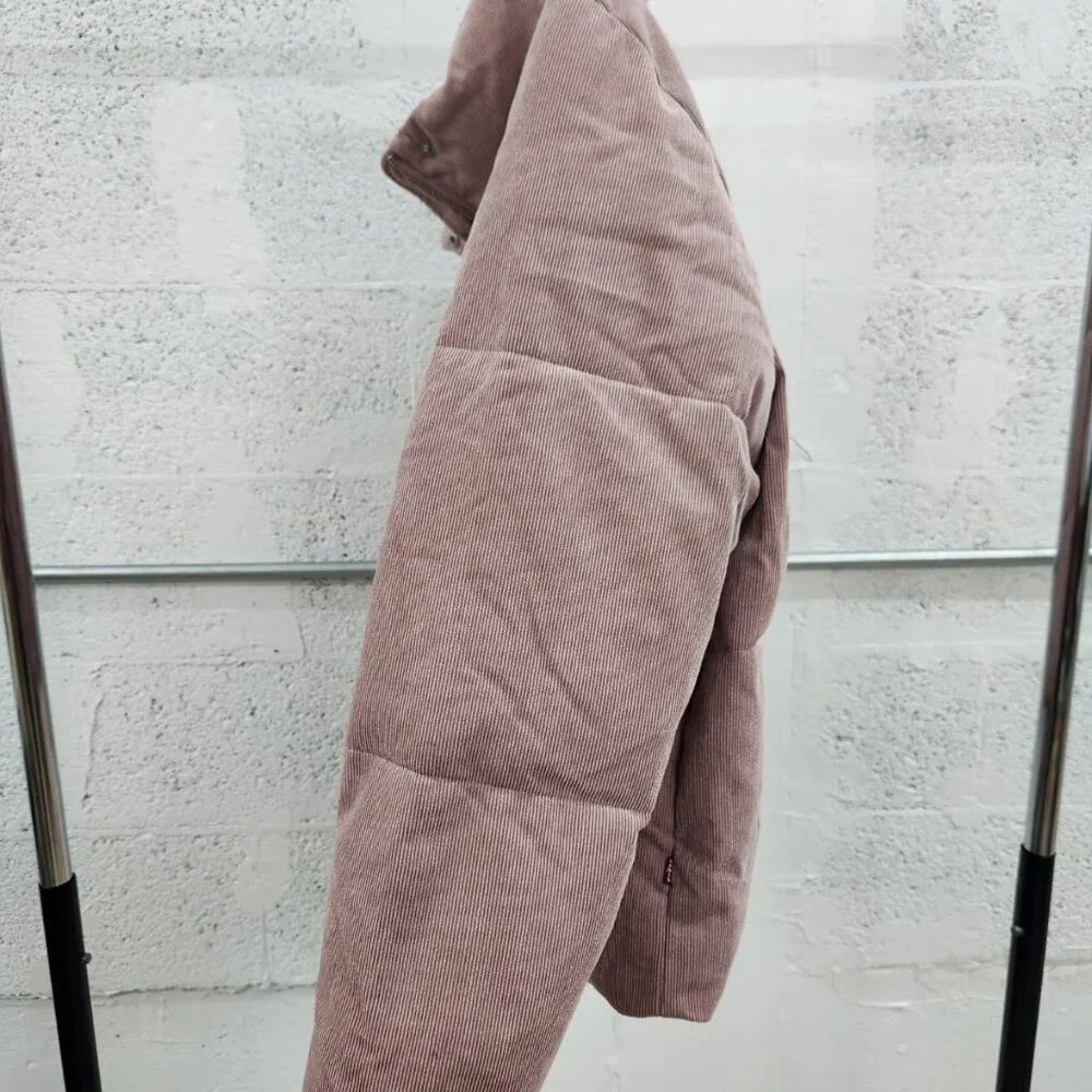Levi’s Women’s Corduroy Puffer Jacket Mauve Pink Size XL - Picture 5 of 9